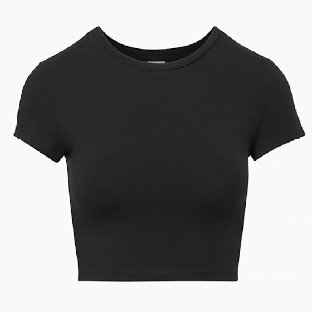 TNA Black Ortiz Crop Baby Tee